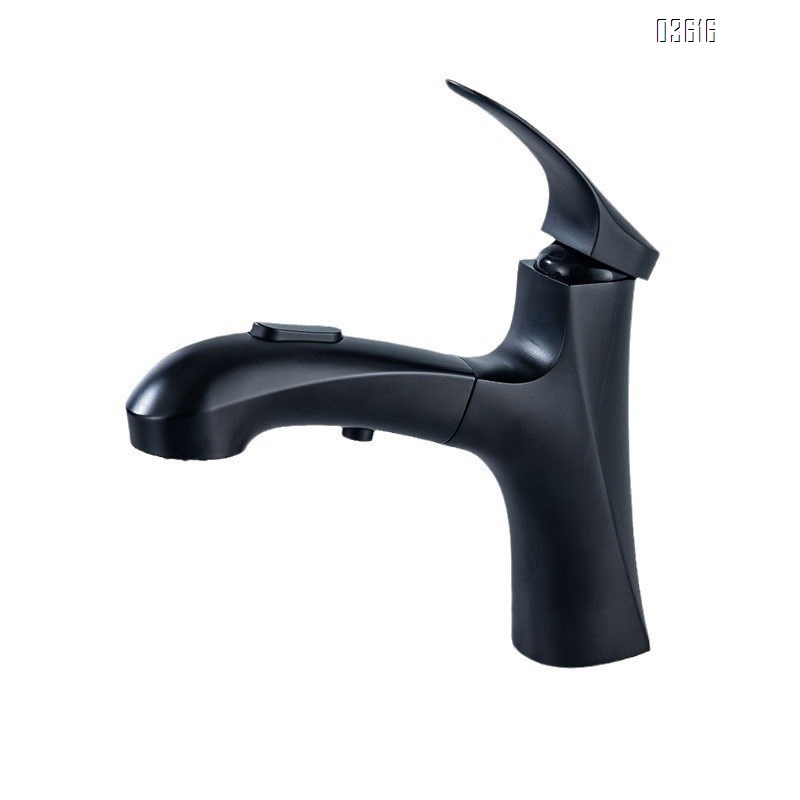 Modern Design Pull Out Basin Faucet Luxury Dual Functions Aerated Water with Switch Button Basin Tap Mixer for Bathroom Basin