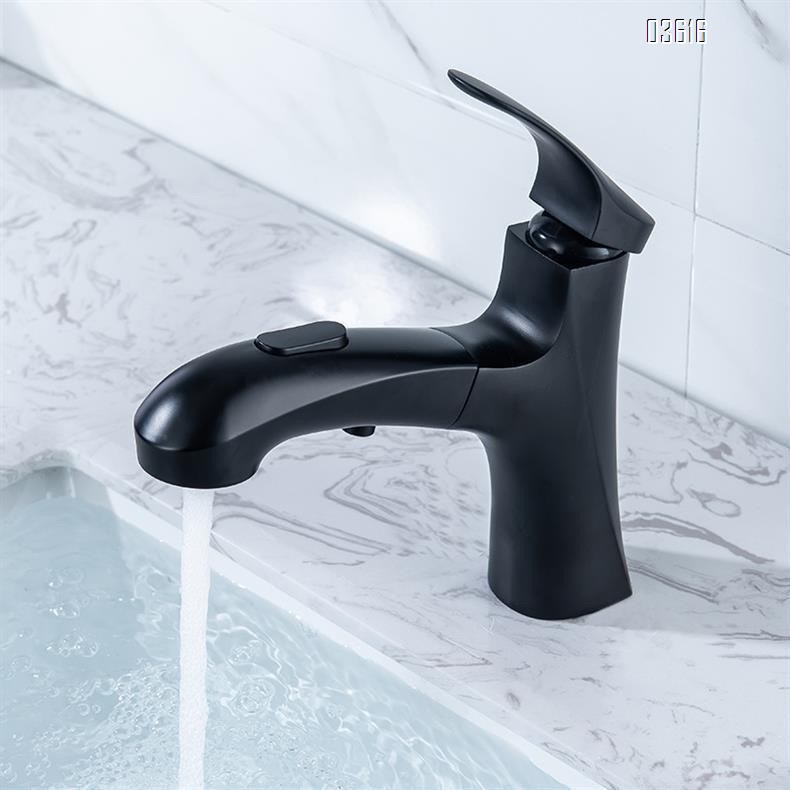 Modern Design Pull Out Basin Faucet Luxury Dual Functions Aerated Water with Switch Button Basin Tap Mixer for Bathroom Basin