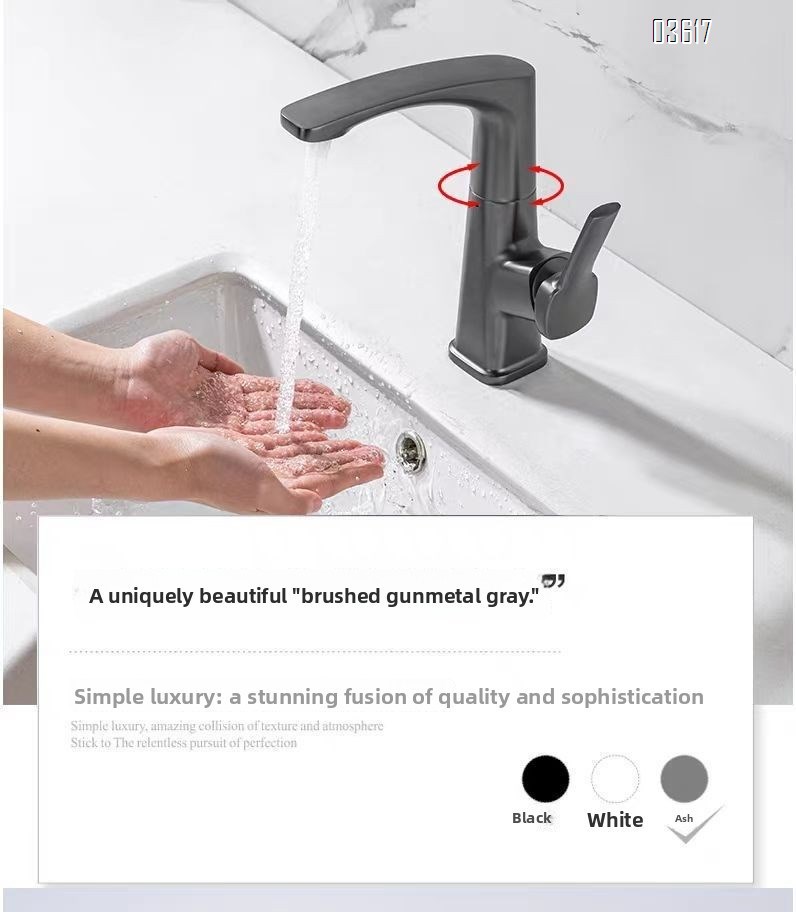 Modern Design Stainless Steel Basin Faucet Luxury  Aerated Water Head Hot & Cold Mixer 360 °swivel Basin Taps Single Handle
