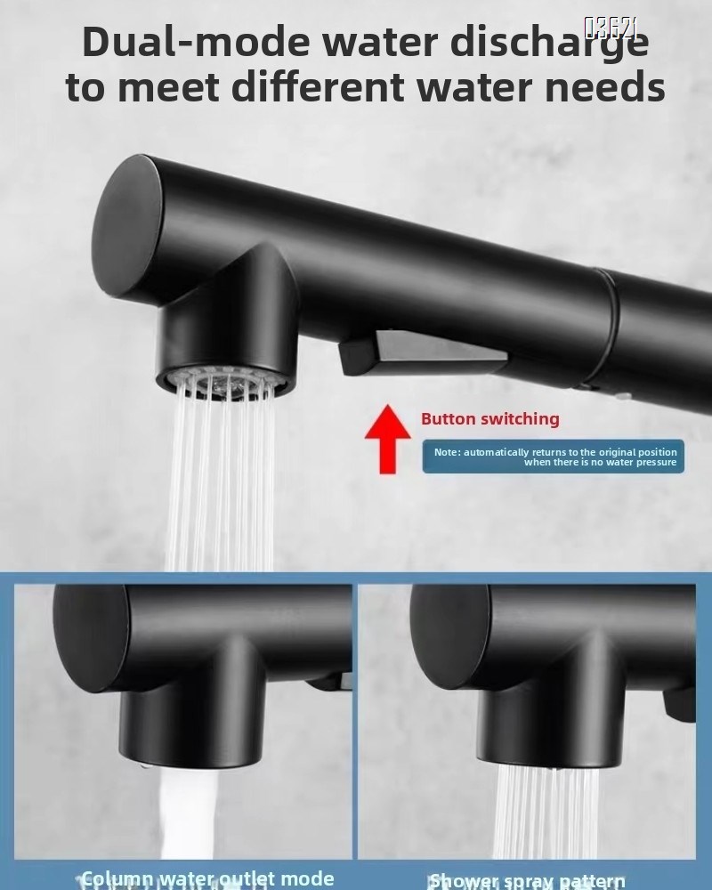 Modern Design Single Handle Kitchen Faucet Outdoor Laundry Bathroom Sink Faucets  Bar Tap Kitchen Faucets with Pull Out Sprayer with 60cm pipe