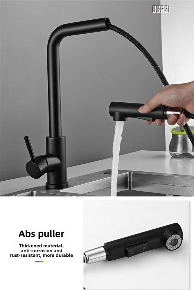 Modern Design Single Handle Kitchen Faucet Outdoor Laundry Bathroom Sink Faucets  Bar Tap Kitchen Faucets with Pull Out Sprayer with 60cm pipe