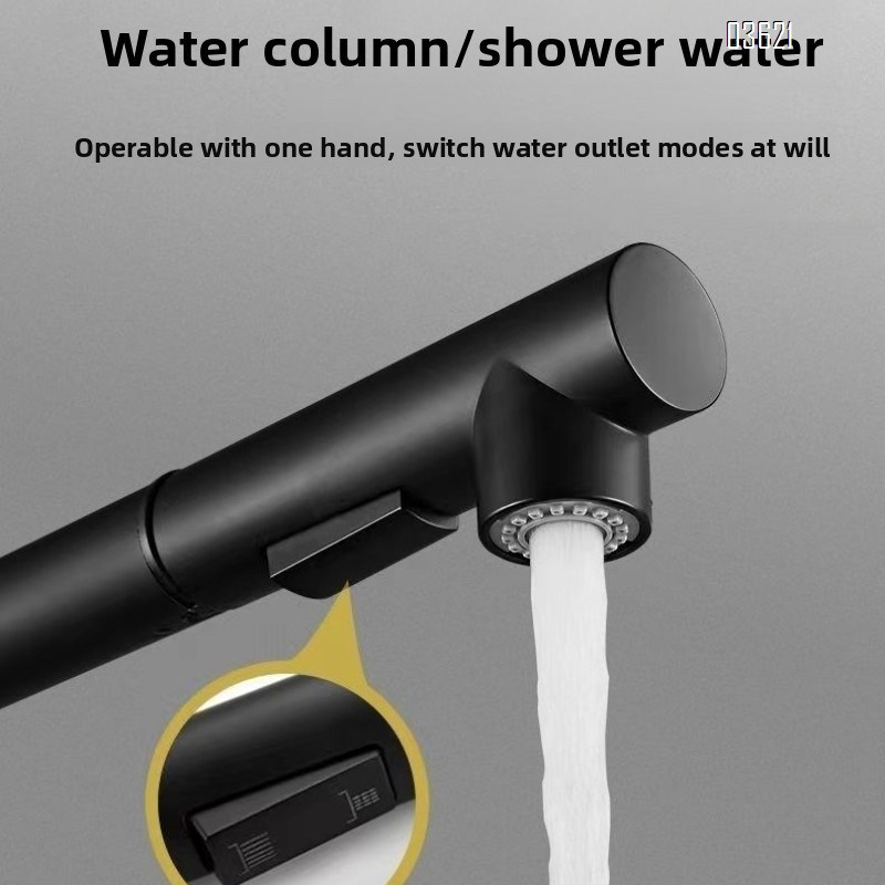 Modern Design Single Handle Kitchen Faucet Outdoor Laundry Bathroom Sink Faucets  Bar Tap Kitchen Faucets with Pull Out Sprayer with 60cm pipe