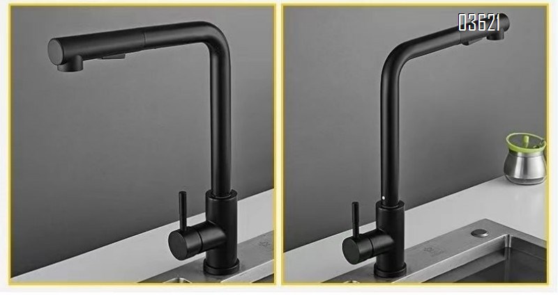 Modern Design Single Handle Kitchen Faucet Outdoor Laundry Bathroom Sink Faucets  Bar Tap Kitchen Faucets with Pull Out Sprayer with 60cm pipe