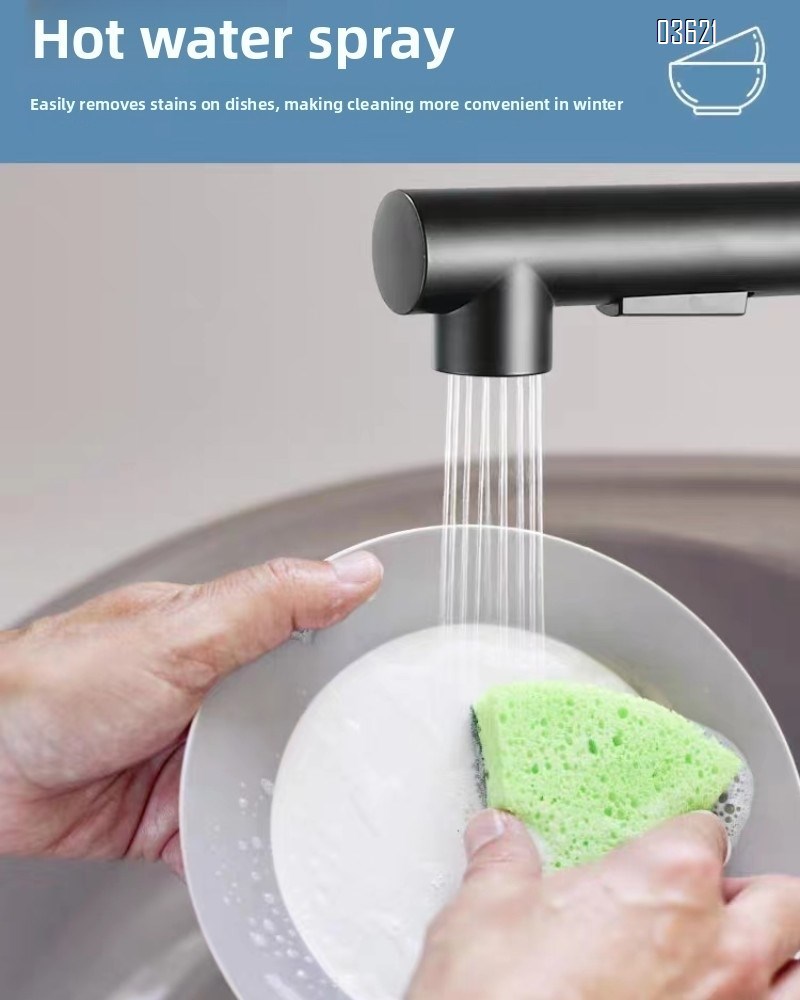 Modern Design Single Handle Kitchen Faucet Outdoor Laundry Bathroom Sink Faucets  Bar Tap Kitchen Faucets with Pull Out Sprayer with 60cm pipe