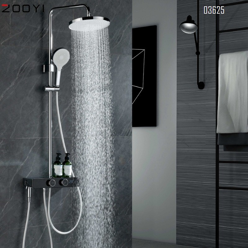 Shower Head Set Hotel Bathroom Household Rotating Wheel with Spray Gun Shower Head Brass