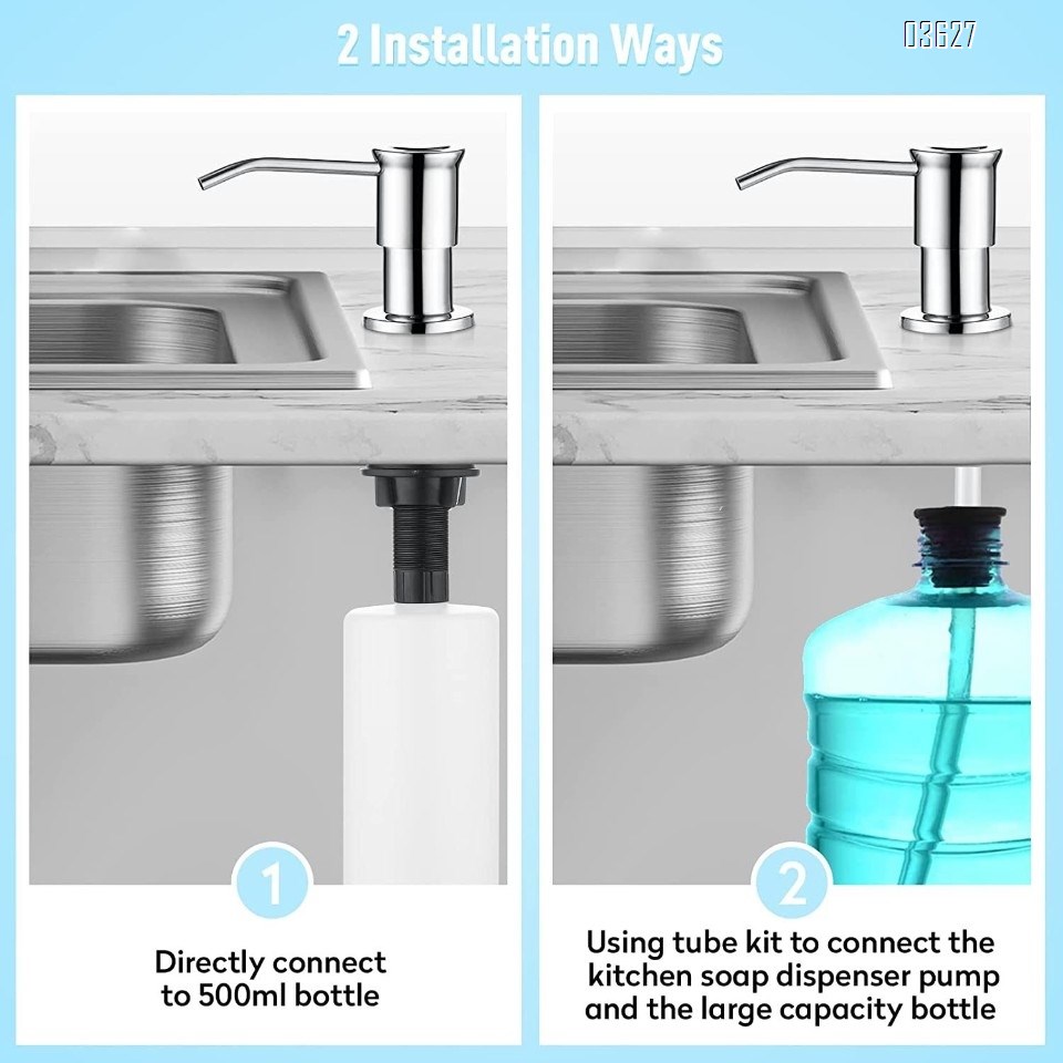 Kitchen Sink Organizer Kitchen Liquid Soap Dispenser Pump Head Stainless Steel Kitchen Sink Soap Dispenser for Kitchen Sink