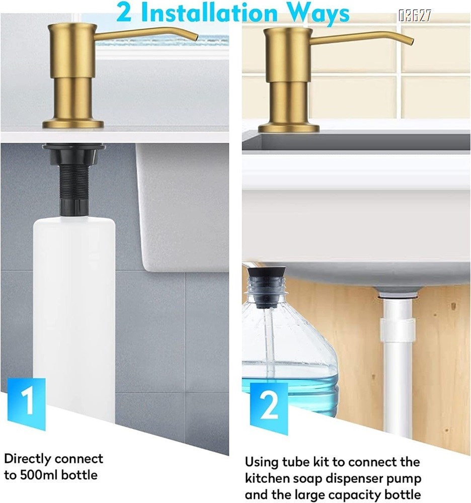 Kitchen Sink Organizer Kitchen Liquid Soap Dispenser Pump Head Stainless Steel Kitchen Sink Soap Dispenser for Kitchen Sink