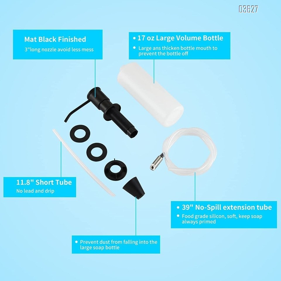 Kitchen Sink Organizer Kitchen Liquid Soap Dispenser Pump Head Stainless Steel Kitchen Sink Soap Dispenser for Kitchen Sink