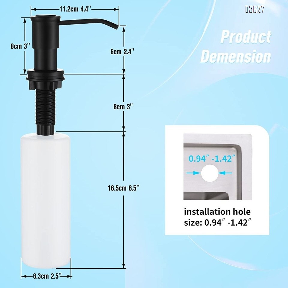 Kitchen Sink Organizer Kitchen Liquid Soap Dispenser Pump Head Stainless Steel Kitchen Sink Soap Dispenser for Kitchen Sink