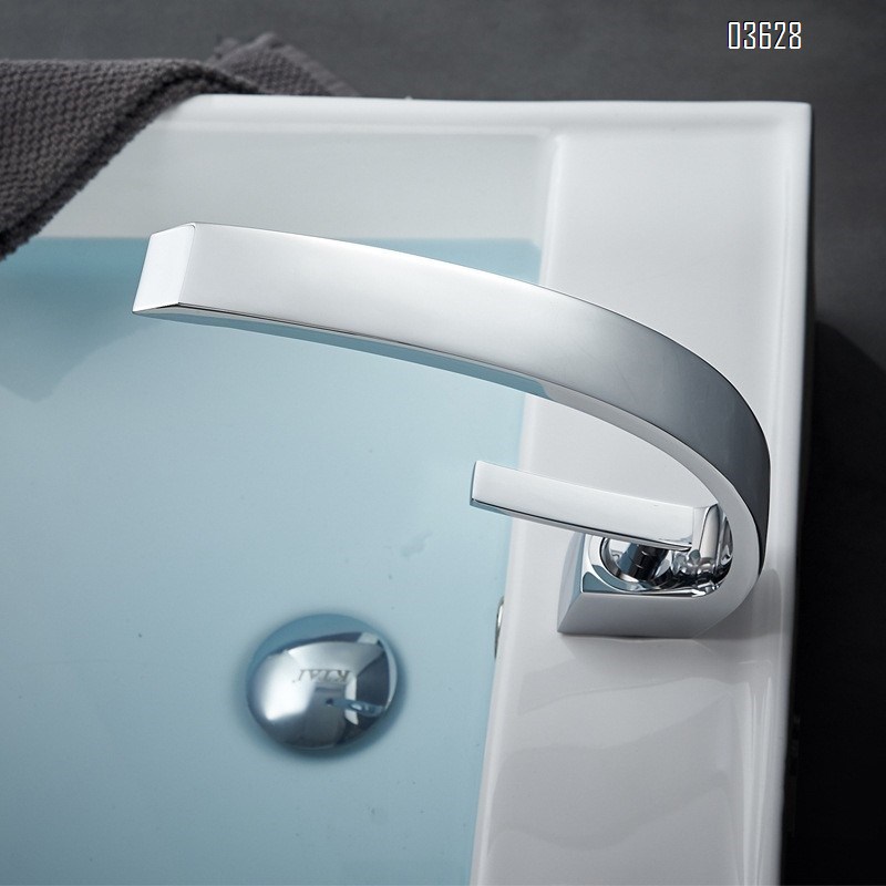 Chrome Basin Faucet Single Handle Single Hole Deck - Mounted Single Handle Hot and Cold Mixer Taps for Bathroom Basin