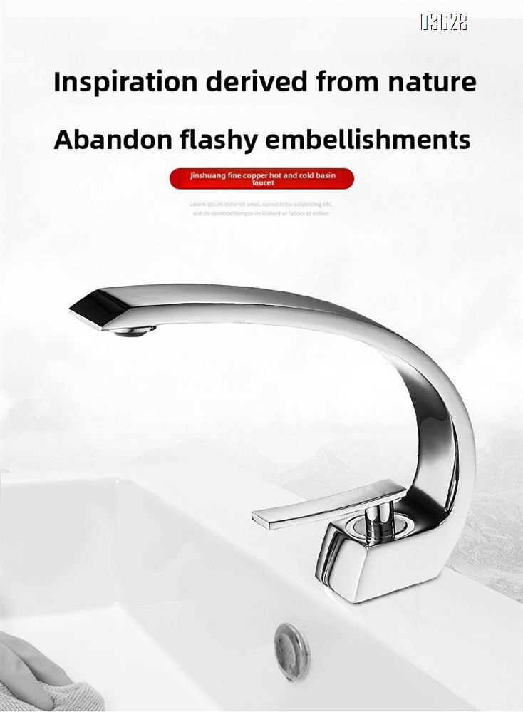 Chrome Basin Faucet Single Handle Single Hole Deck - Mounted Single Handle Hot and Cold Mixer Taps for Bathroom Basin