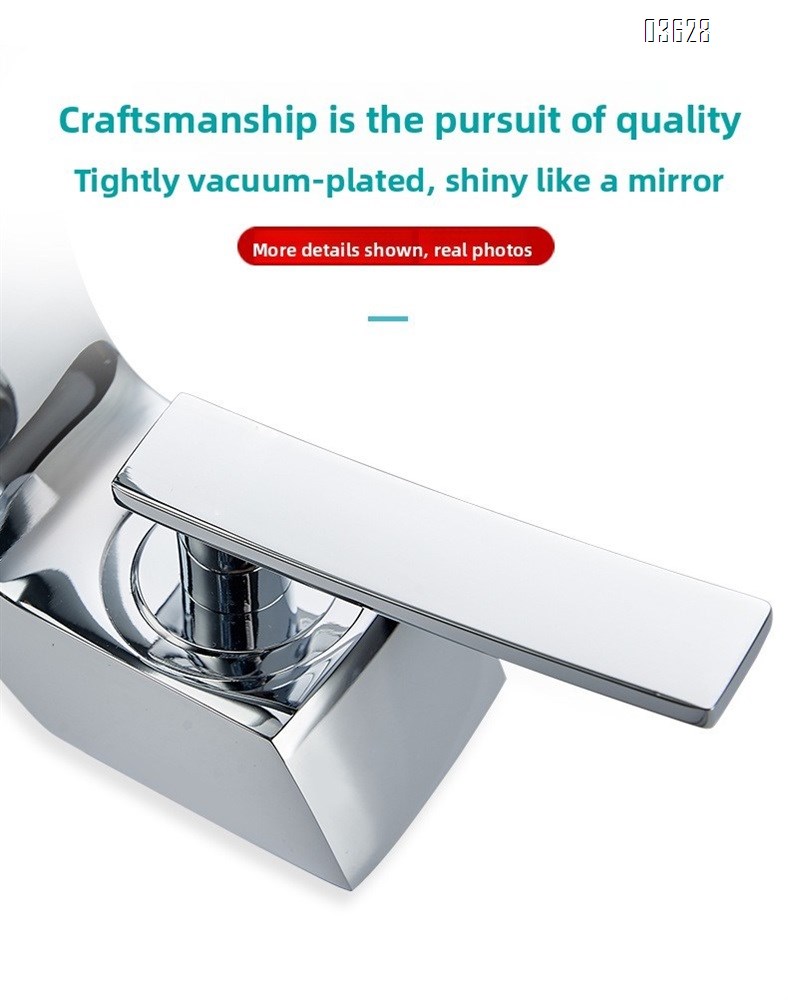 Chrome Basin Faucet Single Handle Single Hole Deck - Mounted Single Handle Hot and Cold Mixer Taps for Bathroom Basin