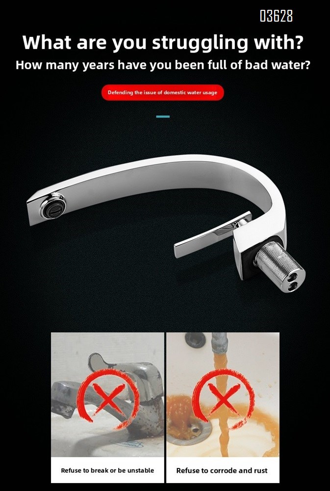 Chrome Basin Faucet Single Handle Single Hole Deck - Mounted Single Handle Hot and Cold Mixer Taps for Bathroom Basin