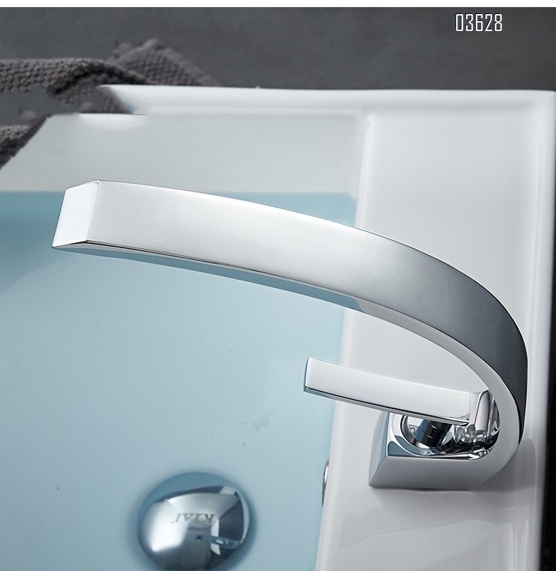 Chrome Basin Faucet Single Handle Single Hole Deck - Mounted Single Handle Hot and Cold Mixer Taps for Bathroom Basin