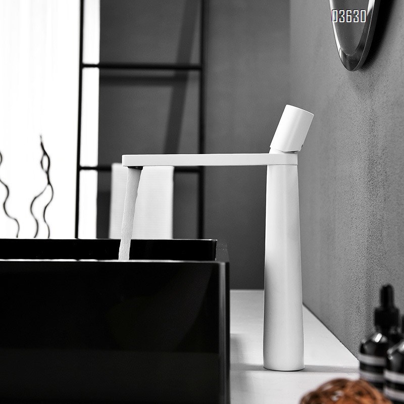 Modern Design Basin Faucet Single Handle Hot and Cold Mixer Tap Deck-mounted Ceramic Cartridge for Basin