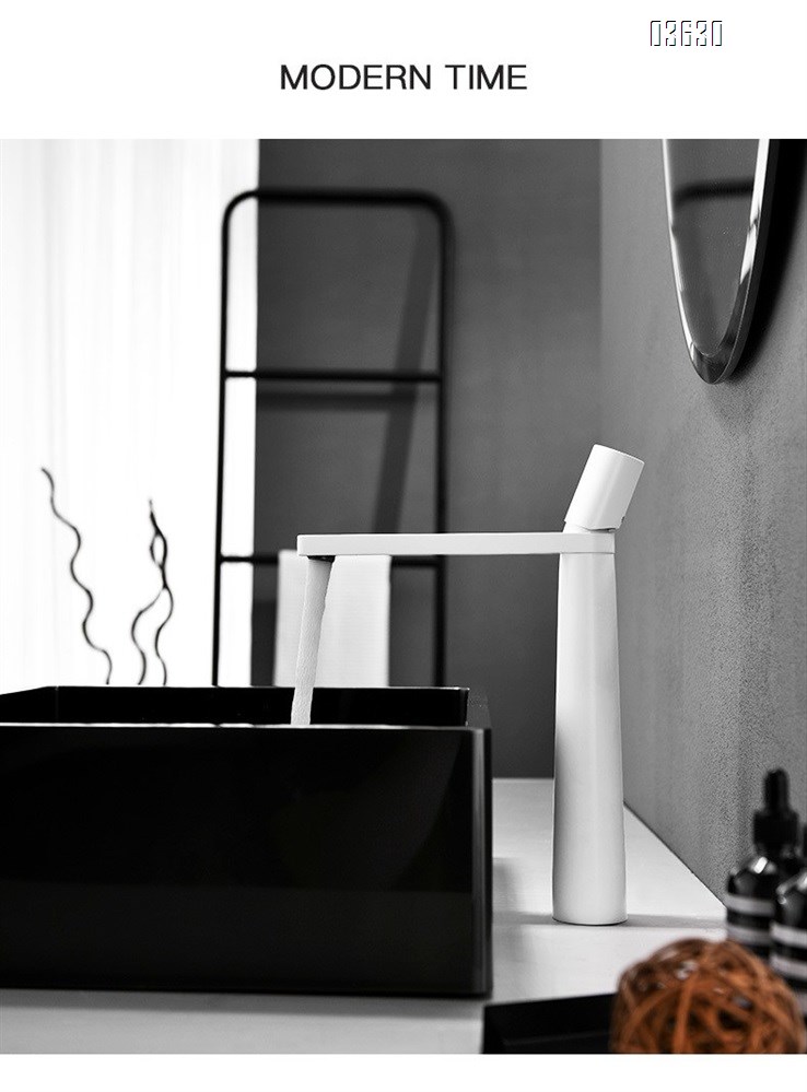 Modern Design Basin Faucet Single Handle Hot and Cold Mixer Tap Deck-mounted Ceramic Cartridge for Basin