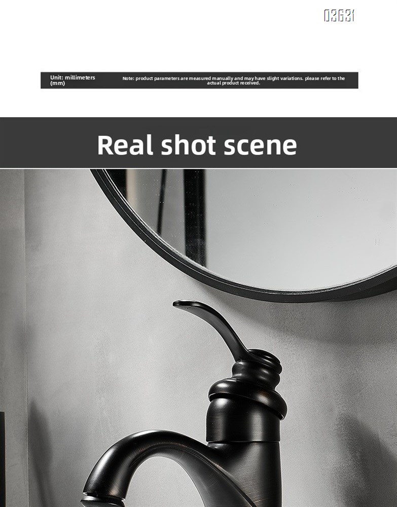 Black Brass Basin Faucet Single-Hole Basin Tap Deck Mounted Bathroom Hot and Cold Mixer Faucet with Ceramic Cartridge for Basin