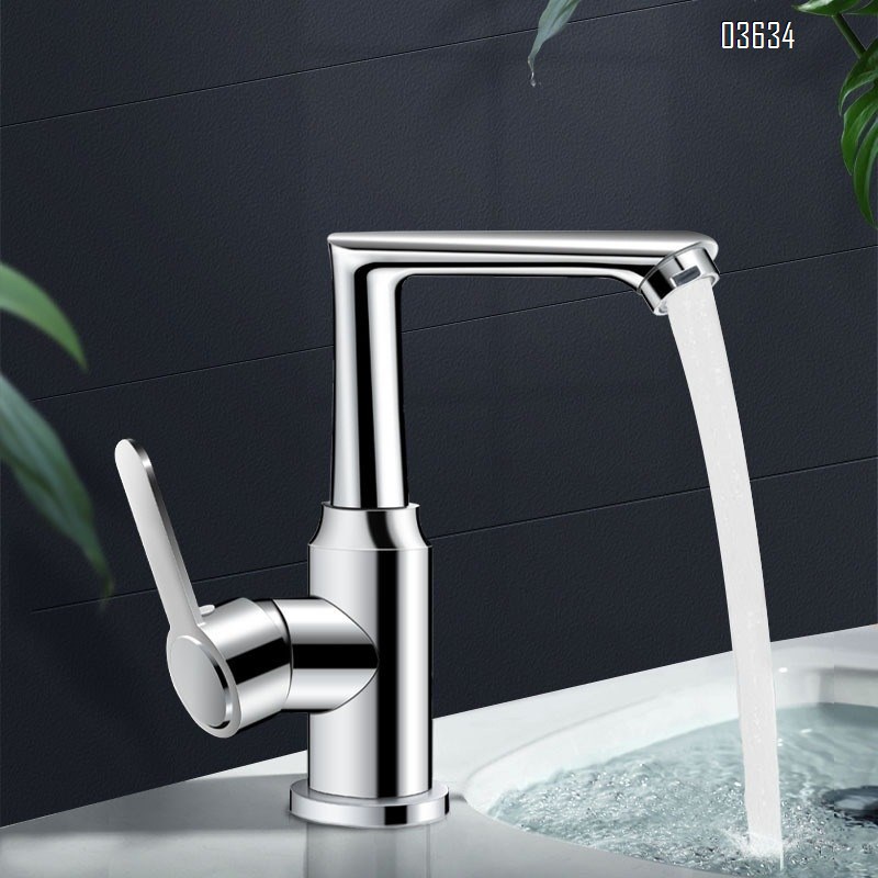Modern Design Single Handle Basin Faucet 360° Rotatable  Aerated Water Ceramic Cartridge Hot and Cold Mixer Basin Tap