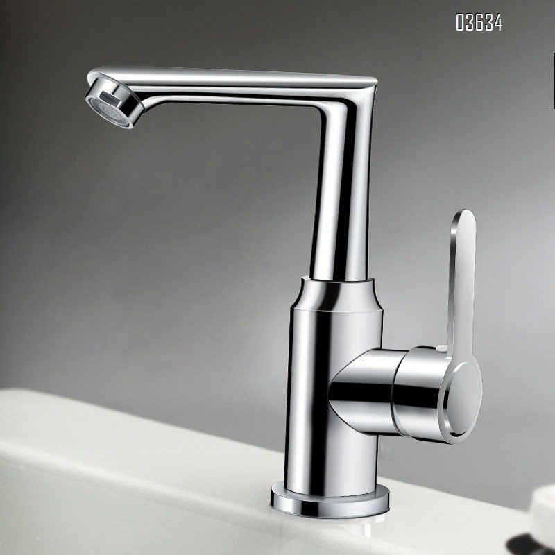 Modern Design Single Handle Basin Faucet 360° Rotatable  Aerated Water Ceramic Cartridge Hot and Cold Mixer Basin Tap