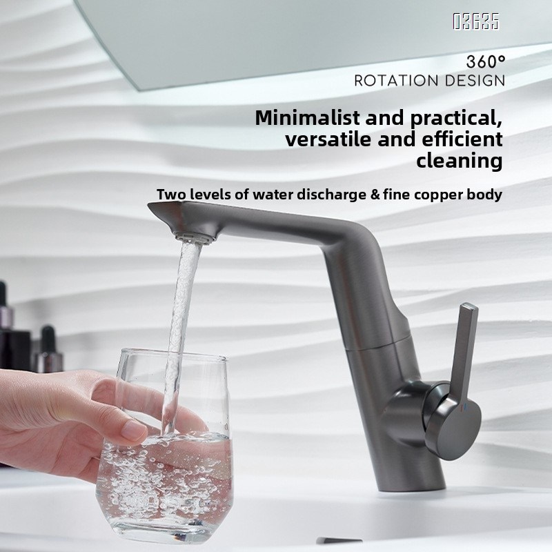 Modern Design Single Handle Basin Faucet Hot and Cold Mixer Basin Tap Decked Mounted with Ceramic Cartridge Wash Basin Faucet