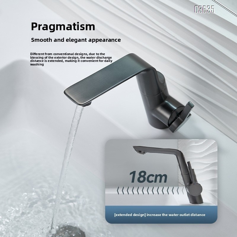 Modern Design Single Handle Basin Faucet Hot and Cold Mixer Basin Tap Decked Mounted with Ceramic Cartridge Wash Basin Faucet