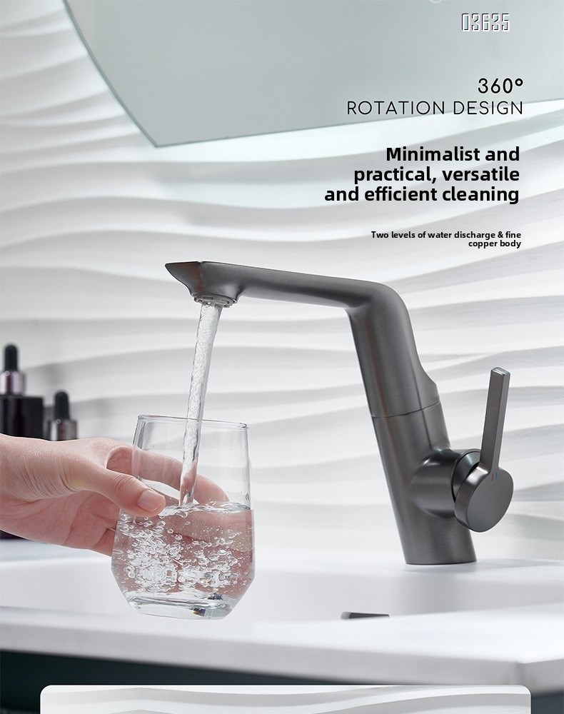 Modern Design Single Handle Basin Faucet Hot and Cold Mixer Basin Tap Decked Mounted with Ceramic Cartridge Wash Basin Faucet