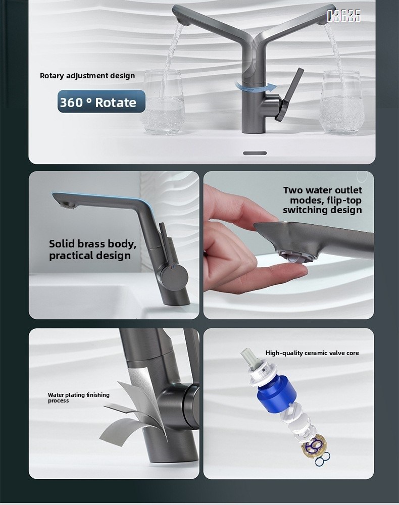 Modern Design Single Handle Basin Faucet Hot and Cold Mixer Basin Tap Decked Mounted with Ceramic Cartridge Wash Basin Faucet