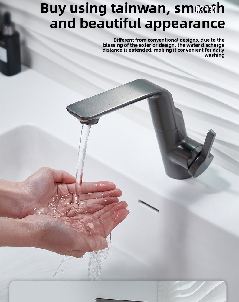 Modern Design Single Handle Basin Faucet Hot and Cold Mixer Basin Tap Decked Mounted with Ceramic Cartridge Wash Basin Faucet