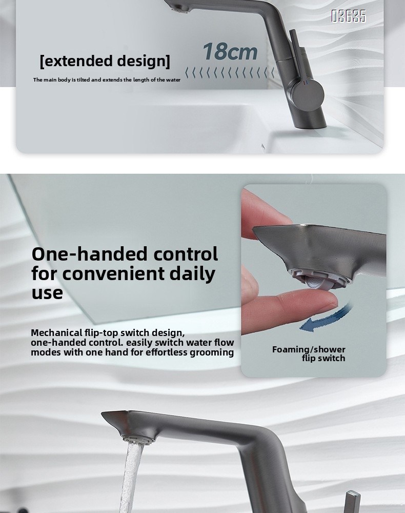 Modern Design Single Handle Basin Faucet Hot and Cold Mixer Basin Tap Decked Mounted with Ceramic Cartridge Wash Basin Faucet