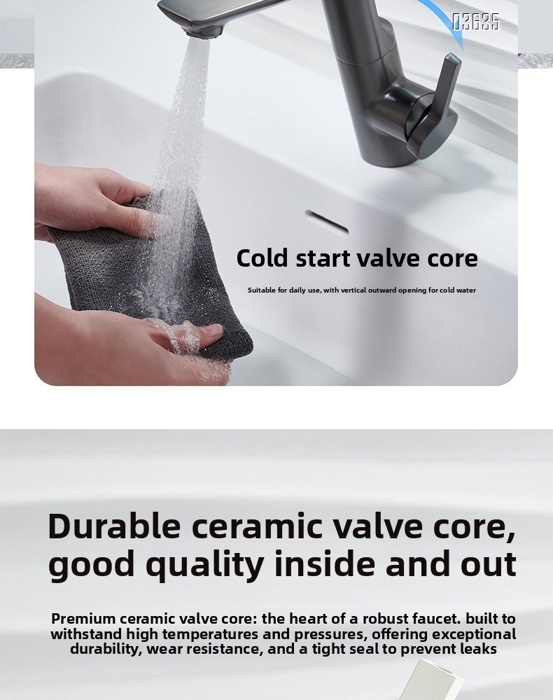 Modern Design Single Handle Basin Faucet Hot and Cold Mixer Basin Tap Decked Mounted with Ceramic Cartridge Wash Basin Faucet