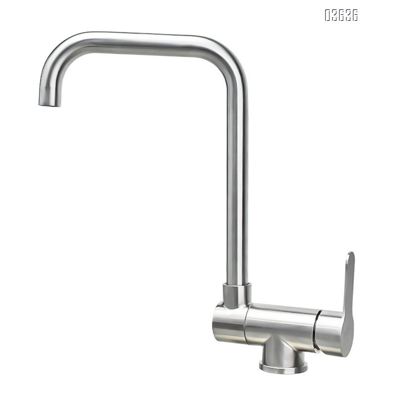 Kitchen Faucet Modern Hot Cold Stainless Steel Decked Sink Mixer Single Lever Rotation Mounted with Single Handle Brushed Faucet
