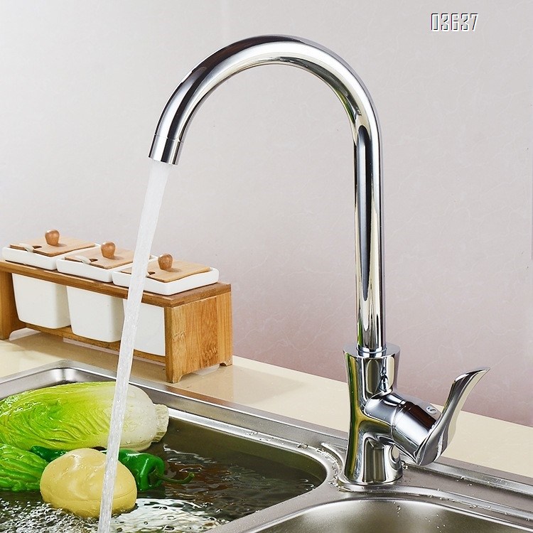 Kitchen Tap Hot&Cold Water Mixer Kitchen Faucet Single Handle Flexible Faucet Deck -mounted with Ceramic Valve Core