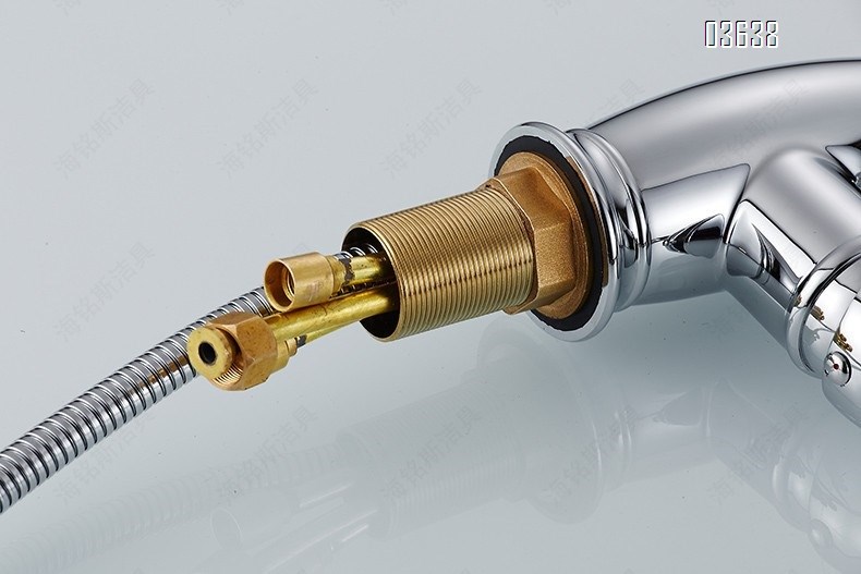 Modern Design Flexible Brass Chrome Pull Out Kitchen Sink Faucet Dual Spray Mode Hot and Cold Mixers Taps Kitchen Faucets