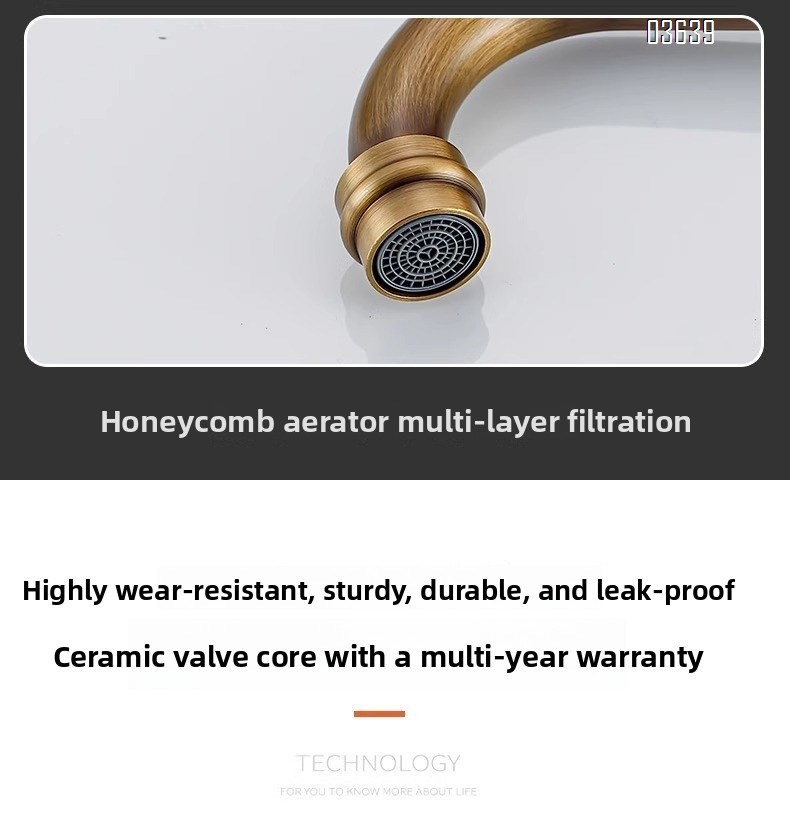 European Design Dual Handle 3 Holes Basin Faucet Deck Mounted Antique Brass Luxury Home Bathroom Antique Vanity Sink Faucet