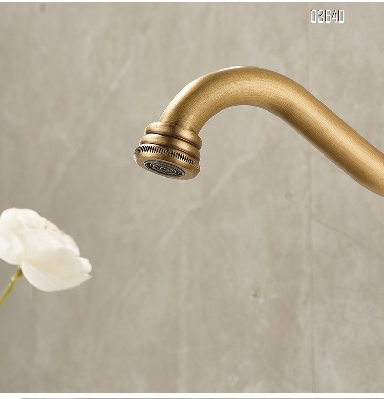 European Style Classic Basin Sink Faucet Antique Brushed Taps Single Handle Water Mixer Tap for Bathroom Sink Ceramic Valve Core