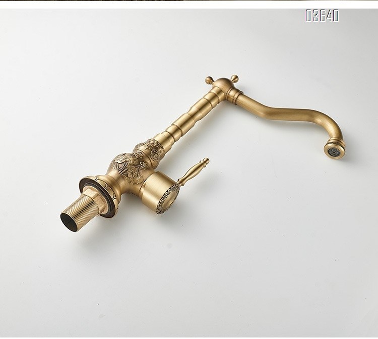European Style Classic Basin Sink Faucet Antique Brushed Taps Single Handle Water Mixer Tap for Bathroom Sink Ceramic Valve Core