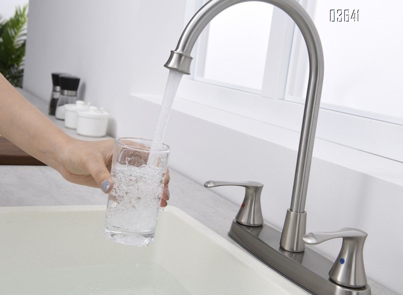 Modern Design Dual Handle Stainless Steel Basin Faucet with Side Sprayer Skin Mixer Faucet Rotatable for Bathroom Basin Kitchen