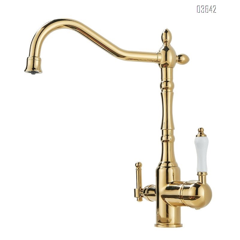 Classic Multi-function Kitchen Faucet Luxury Water Purifier Hot and Cold Mixer Brass Kitchen Tap Rotatable with Ceramic Core
