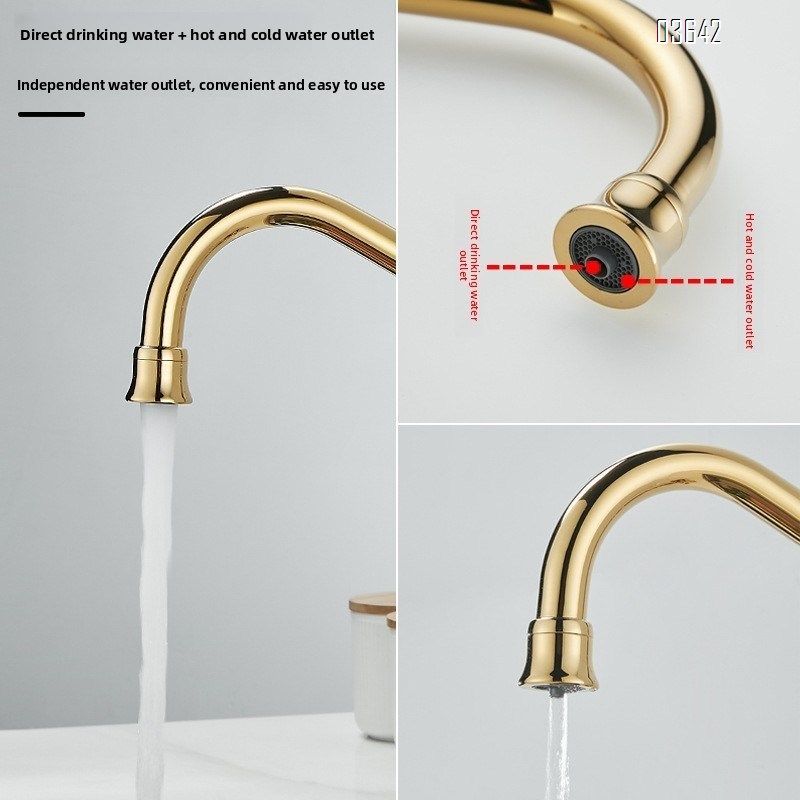 Classic Multi-function Kitchen Faucet Luxury Water Purifier Hot and Cold Mixer Brass Kitchen Tap Rotatable with Ceramic Core
