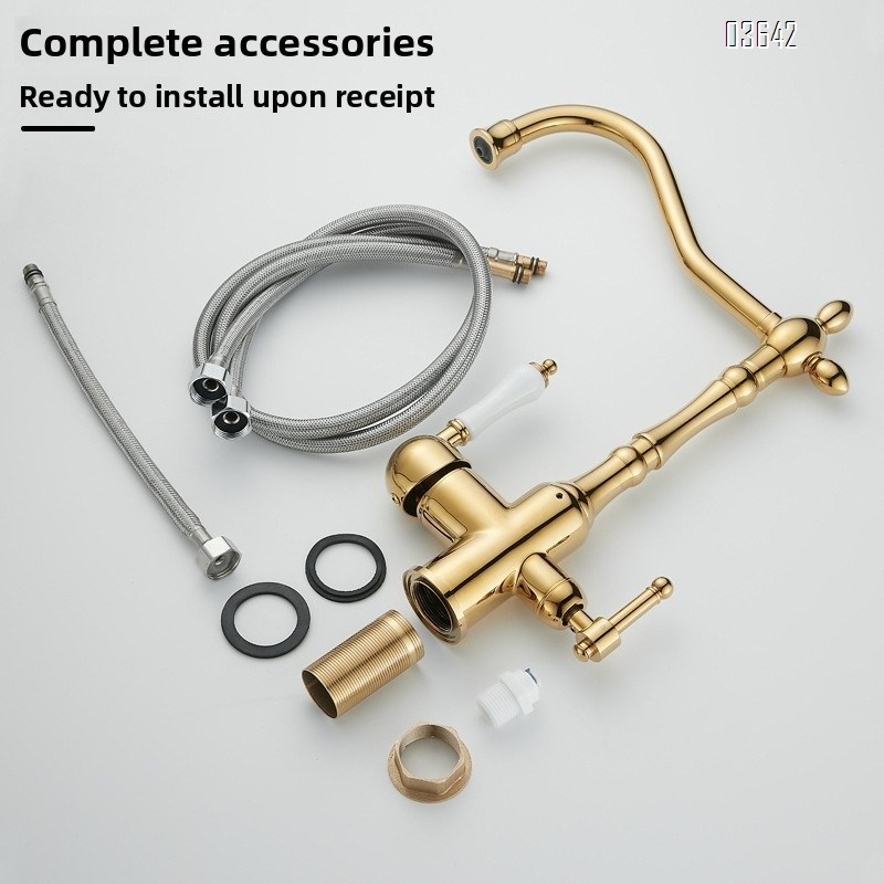 Classic Multi-function Kitchen Faucet Luxury Water Purifier Hot and Cold Mixer Brass Kitchen Tap Rotatable with Ceramic Core