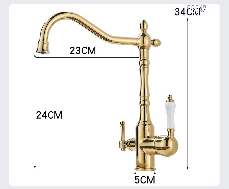 Classic Multi-function Kitchen Faucet Luxury Water Purifier Hot and Cold Mixer Brass Kitchen Tap Rotatable with Ceramic Core