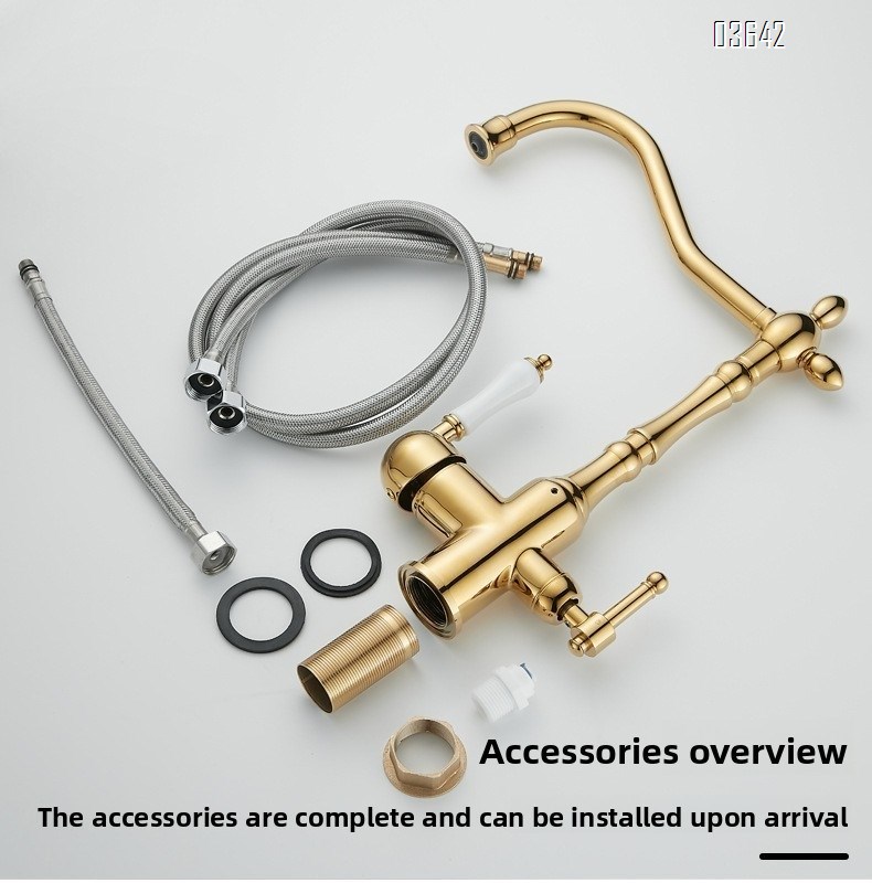 Classic Multi-function Kitchen Faucet Luxury Water Purifier Hot and Cold Mixer Brass Kitchen Tap Rotatable with Ceramic Core