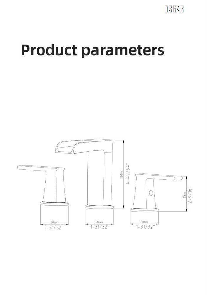 Modern Design Deck Mounted Brass Rectangular Basin Mixer Faucet Bathroom Hot Cold Wash Face Taps Dual Handle  Basin Faucets