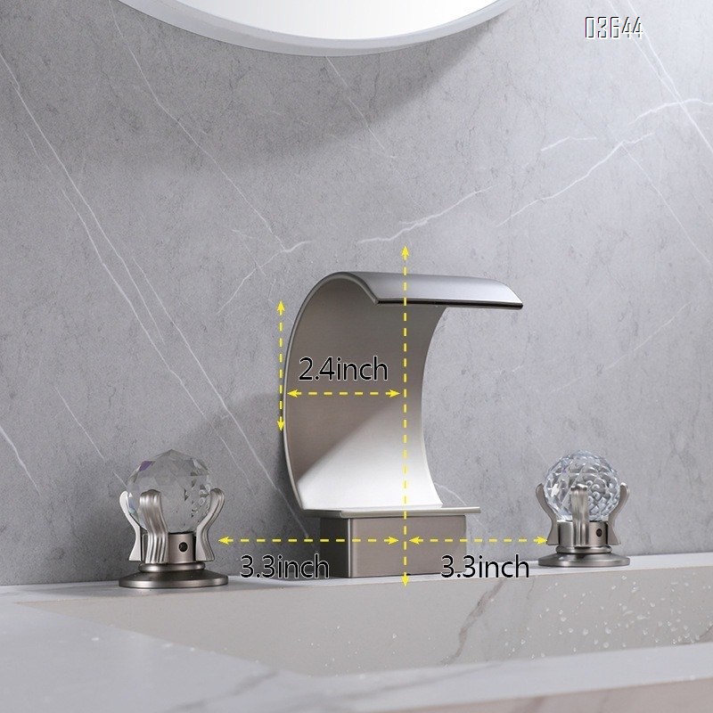 Deck Mounted Stainless Steel Basin Mixer Faucet Bathroom Hot Cold Wash Face Taps Dual Handle Gold Basin Faucets