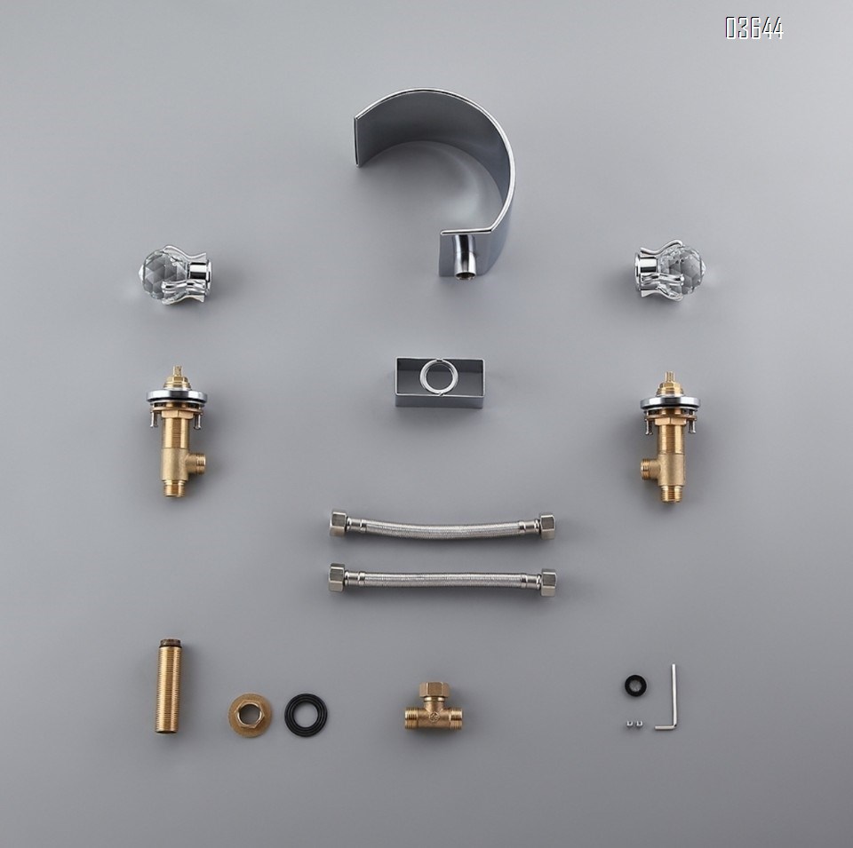 Deck Mounted Stainless Steel Basin Mixer Faucet Bathroom Hot Cold Wash Face Taps Dual Handle Gold Basin Faucets