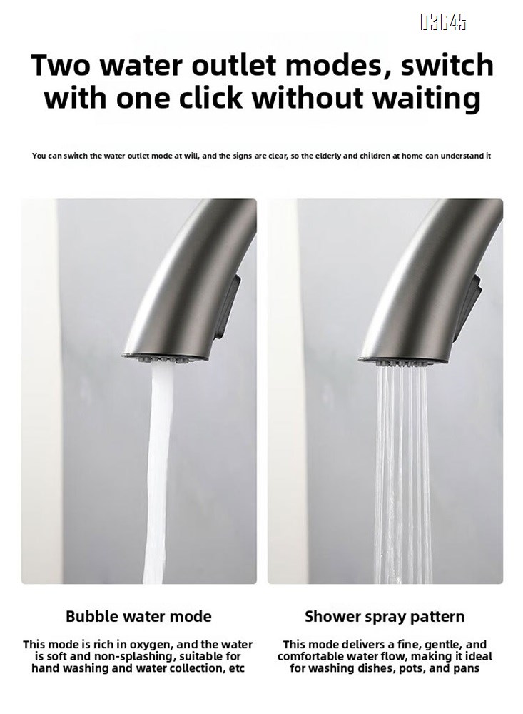 Single Handle 1 Hole Kitchen Faucet Deck Mounted Single Handle Gray Stainless Steel Luxury Bathroom Modern Vanity Sink Faucet