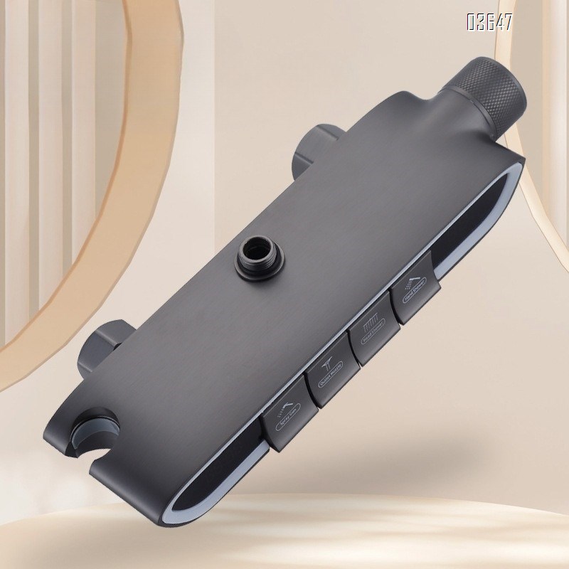 Concealed Shower Set with Digital Display Brass Bathroom Pressure-Boosting Shower Head, Shower Set with Ambient Light