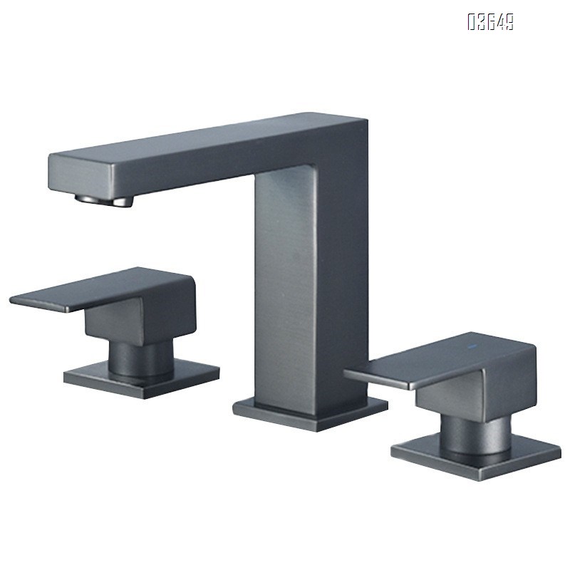 Modern Design  Deck-Mounted 2 Handle 3 Hole Hot and Cold Mixer Tap Bathroom Brass  Basin Faucet