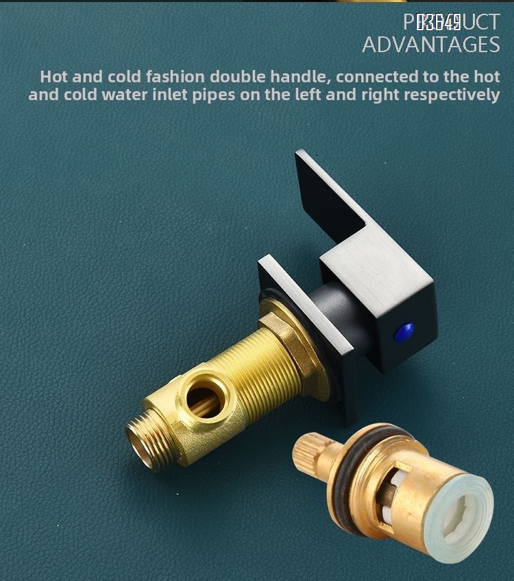 Modern Design  Deck-Mounted 2 Handle 3 Hole Hot and Cold Mixer Tap Bathroom Brass  Basin Faucet