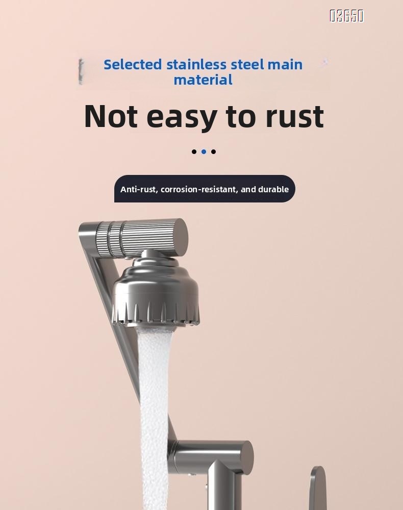 Modern 1080° Swivel Basin Faucet with 2 Water Outlet Modes Hot and Cold Mixer Tap Mechanical Arm Rotary Extension Basin Faucet